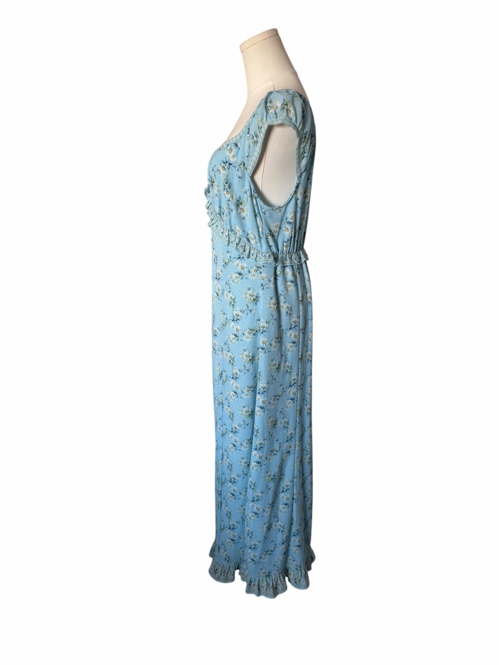 Max Studio Light Blue Floral Ruffle Maxi Dre - Picture 3 of 5